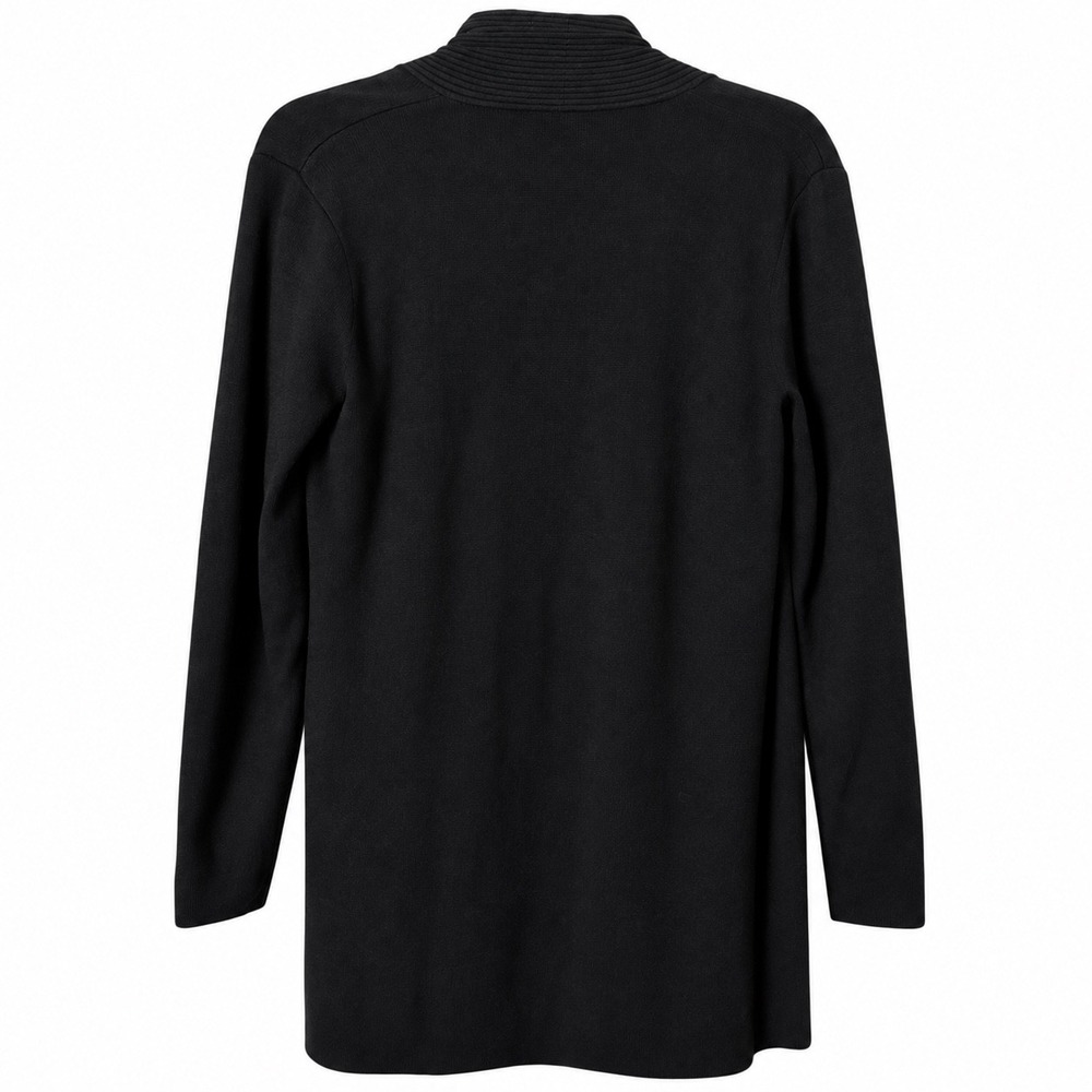 J.McLaughlin Womens Small Cardigan Black Open Front Cotton Modal Minimalist - Picture 2 of 7
